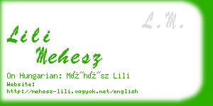 lili mehesz business card